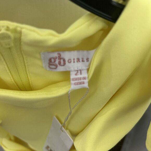 GB Little Girls Ruffle Tiered Sleeve Jumpsuit Size 2T Yellow - Picture 6 of 7